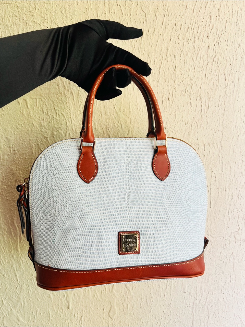 Dooney & Bourke Lizard-Embossed Zip Satchel
